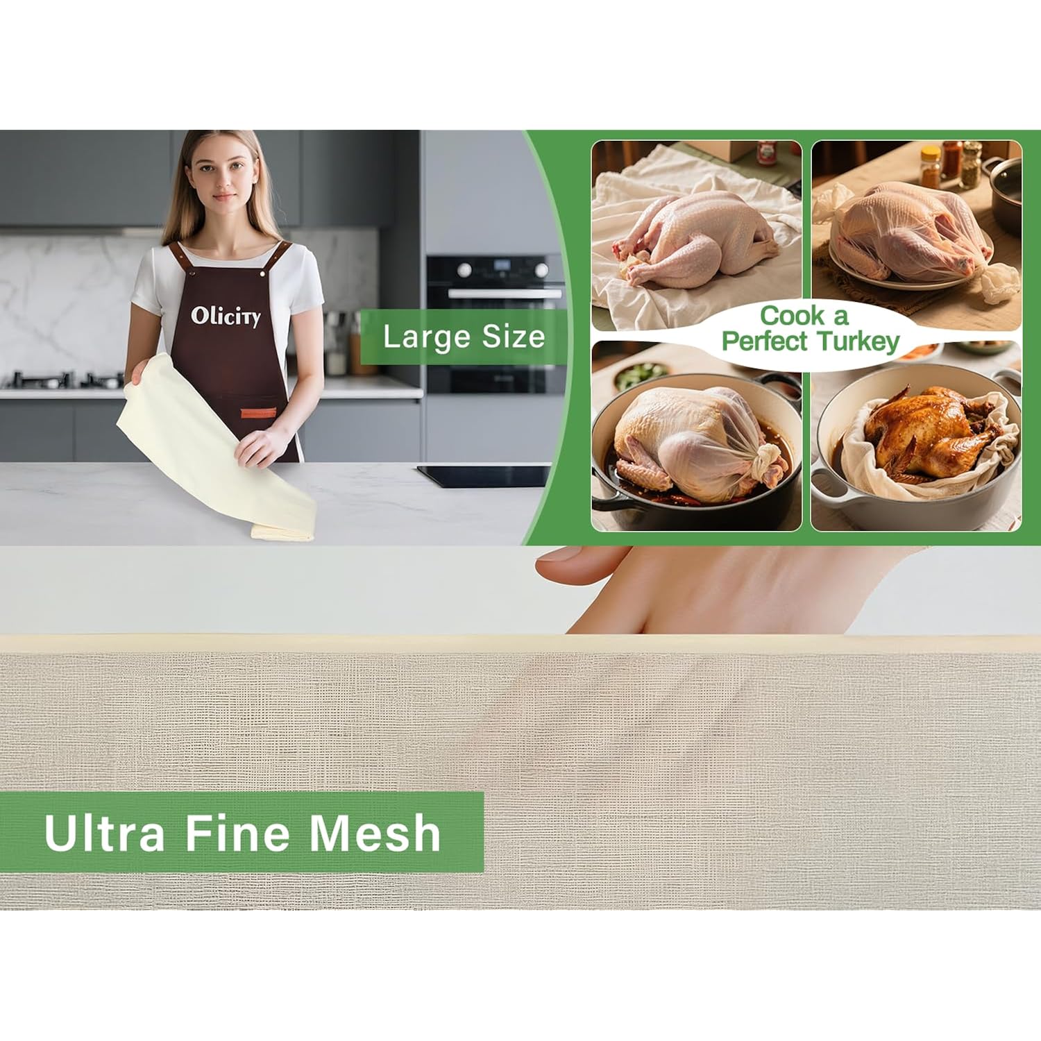 Organic Cheese Cloths, Gots Certified, Grade 100, 36X36Inch, Reusable Cheese Cloth With Closed Edges Fabric Fine Mesh Cloth, Unbleached Cotton Muslin Cheesecloth For Straining,Cooking,Crafts - 9 Sq.Ft