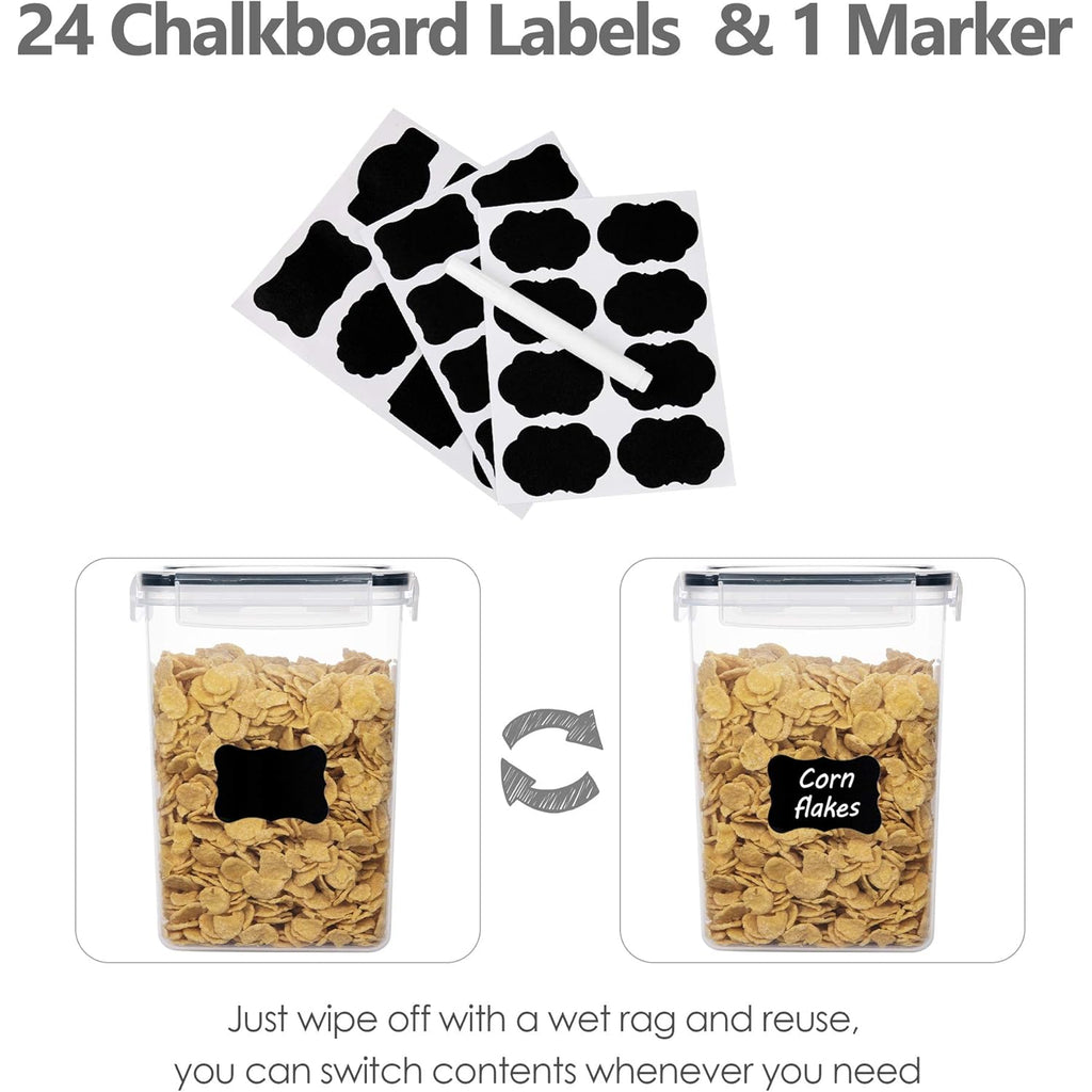 CHEFSTORY Airtight Food Storage Containers Set, 14 PCS Kitchen Storage Containers with Lids for Flour, Sugar and Cereal, Plastic Dry Food Canisters for Pantry Organization and Storage