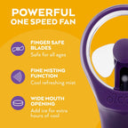 O2Cool Elite Handheld Misting Fan Battery Powered Purple | Yes