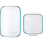 Pyrex Clear Glass Baking Dishes Set – Models 233 (3-Qt) Rectangular And 222 (2-Qt) Square – Glass Oven Bakeware – Perfect For Brownies, Caseroles, And So Much More - Made In Usa