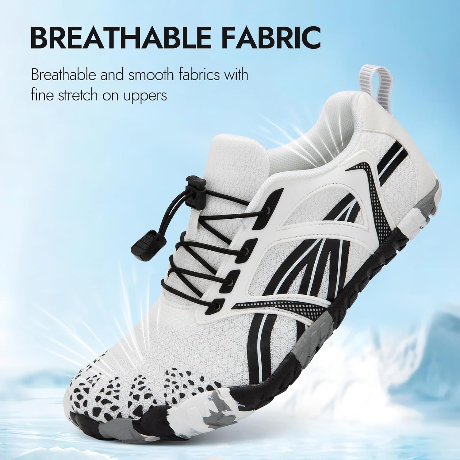 Athmile Barefoot Shoes Women Water Shoes Wide Toe Non-Slip Aqua Beach Quick-Dry For Swim Kayak Lake Pool River Hiking Surfing Boating Fishing Diving Cruise Ship Essentials