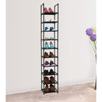 Fiducial Home 10 Tiers Vertical Shoe Rack 10 Pairs Skinny Shoe Shelf | Tall Narrow Space Saving For Entryway Closet, Easy To Assemble, 11"L X 11"W X 68.8"H
