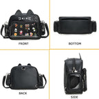 Kawaii Cat Ita Bag Crossbody Shoulder Backpack With Insert Pin Display | Protect Dolls & Enamel Pins, For Daily Trips And Kpop Concert Outings
