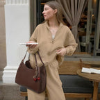 Brown Leather Tote Bag For Women Slouchy Purse Hobo Shoulder Bag Designer Handbags For Work Shopping Daily