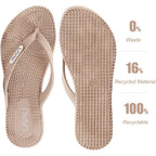 Lavau Flip Flops For Women, Waterproof Non Slip Thong Sandals For Shower Beach Pool, 100% Recyclable