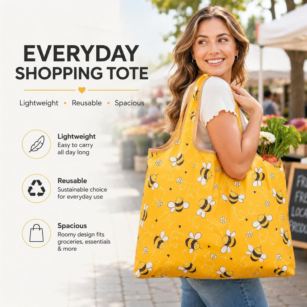 Large Gym Tote Bag For Women Foldable Grocery Tote, Eco-Friendly Travel Bag Waterproof For Carrying Everyday Shopping,Work