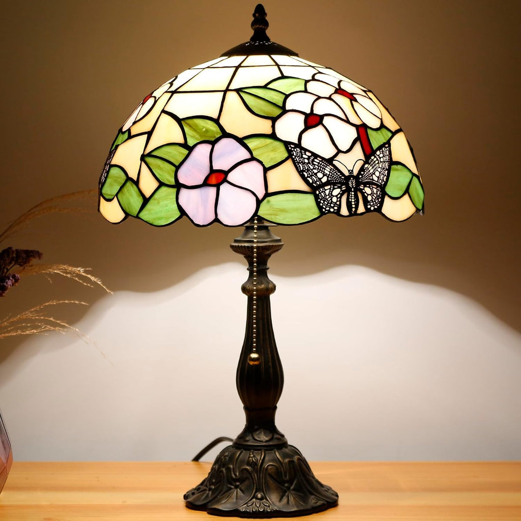 Table Lamp Base Replacement Only (A (W 6 H 18 Inch)) | Fit For 8, 10, 12 Inch Tiffany Style Stained Glass Lampshade, Dark Bronze Finish,Resin, Push Switch On Cord
