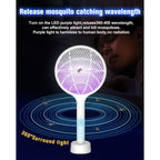 2Pack Electric Fly Swatter,4000V Bug Zapper Racket With 1500Mah Battery Rechargeable,2 In 1 Fly Zapper & Purple Mosquito Killer Lamp With 3 Layers Of Safety Net Suitable For Indoor And Outdoor