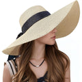 Beach Hats for Women, Wide Brim Sun Straw Hat for Women, Sun Hat UPF 50+ UV Protection