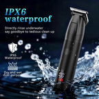 Bomxin Beard Trimmer for Men 6 in 1 Cordless Waterproof Electric Hair Clippers Mustache Body Face Trimmer All in One Grooming Kit with LED Display USB Rechargeable