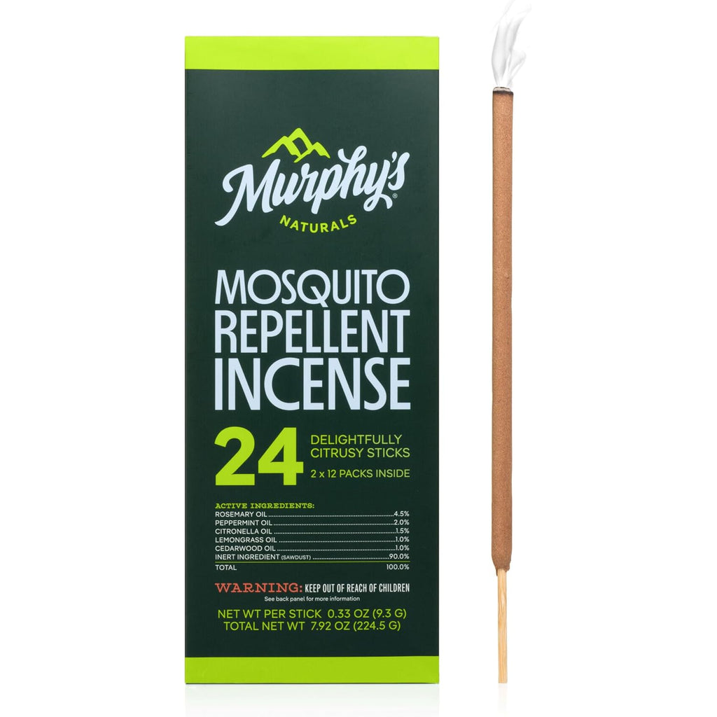 Murphy'S Naturals Citronella Mosquito Repellent Incense Sticks, 24 Count | Bamboo-Core Sticks Infused With Citronella, Rosemary, Lemongrass, Peppermint & Cedarwood Oils; 2+ Hr Burn For Outdoor Use