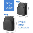 Set Of 2 Hard Hat Travel Cases For Baseball Caps - Hat Storage Organizer Holder With Handle, Shoulder Strap And Trolley Sleeve, Protect Up To 10 Hats For Outdoor And Home Storage, Black