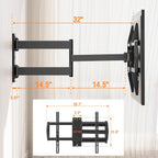 Elived Long Arm Tv Mount For Most 42-75 Inch Tvs, 32" Long Extension Arm Corner Tv Wall Mount, Articulating Wall Mount Tv Bracket Swivel And Tilt, Holds Up To 99 Lbs. Max Vesa 600X400Mm
