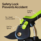 8.5" Professional Pruning Shears, Garden Clippers - Cuts 3X Easier Sharp Japanese Blade, Arthritis Friendly Garden Scissors For Seniors, Bonsai Cutters