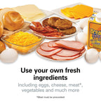 Hamilton Beach Breakfast Sandwich Maker with Egg Cooker Ring, Customize Ingredients, Perfect for English Muffins, Croissants, Mini Waffles, Perfect White Elephant Gifts, Silver (25475)