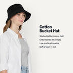 Amazon Essentials Women's Washed Cotton Bucket Hat Black