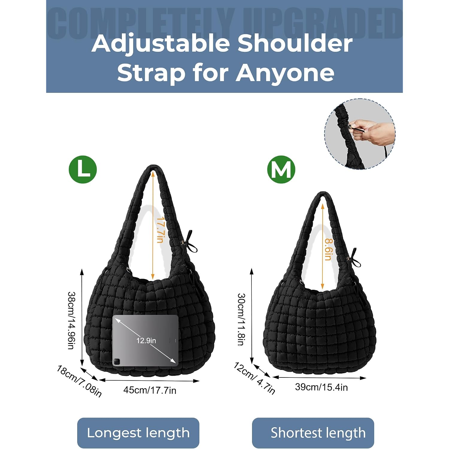Puffer Quilted Tote Bag For Women Nylon Crossbody Bags Puffy Purse Hobo Large Shoulder Bag Trendy