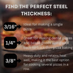 16X16 Pizza Steel, 1/4" Thick, 17.6 Lbs - Cooking Steel For Oven & Grill - Made In Usa