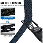 2 Pack Stretch Braided Elastic Belt For Men, 1 3/8" Elastic Woven Belts Mens Stretch Belt For Casual Golf Jeans