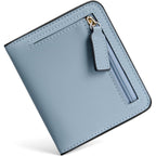 Toughergun Women’s Small Slim Leather Wallet with RFID Protection, Compact Bifold Mini Purse with Clear ID Window
