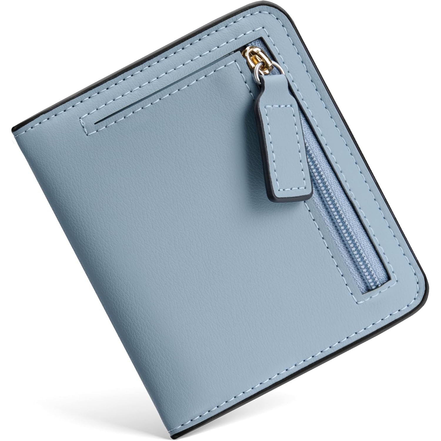 Toughergun Women’s Small Slim Leather Wallet with RFID Protection, Compact Bifold Mini Purse with Clear ID Window