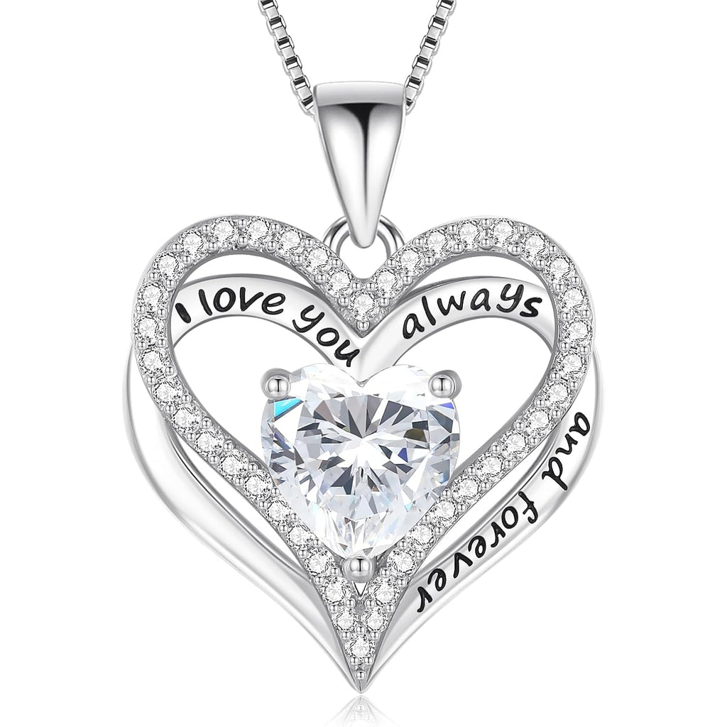 S925 Sterling Silver Necklace for Women, Wife Jewelry Rose Gold, Mom Birthday Valentines Mothers Day Gifts, Girlfriend Necklaces, Daughter Heart Jewel, Anniversary for Her