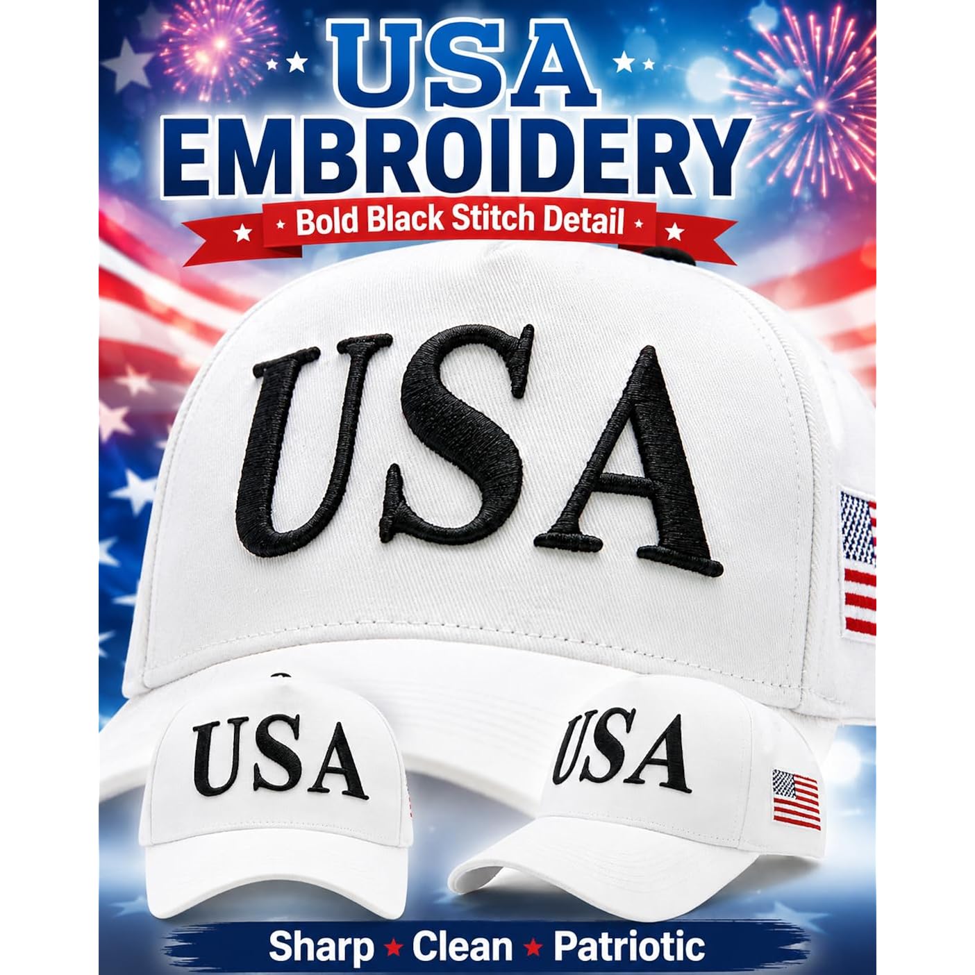 Usa Flag Hat For Men Women - 3D Embroidered Patriotic Baseball Cap, 4Th Of July, 250Th