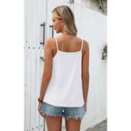 Wiholl Tank Tops For Women Beaded Spaghetti Strap Cami Flowy Scoop Neck Sleeveless Summer Beach Vacation Spring Clothes
