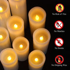 Flameless Candles Battery Operated Candles Real Wax Pillar Led Candles With 10-Key Remote And Cycling 24 Hours Timer (Ivory 4" 5" 6" 7" 8" 9")