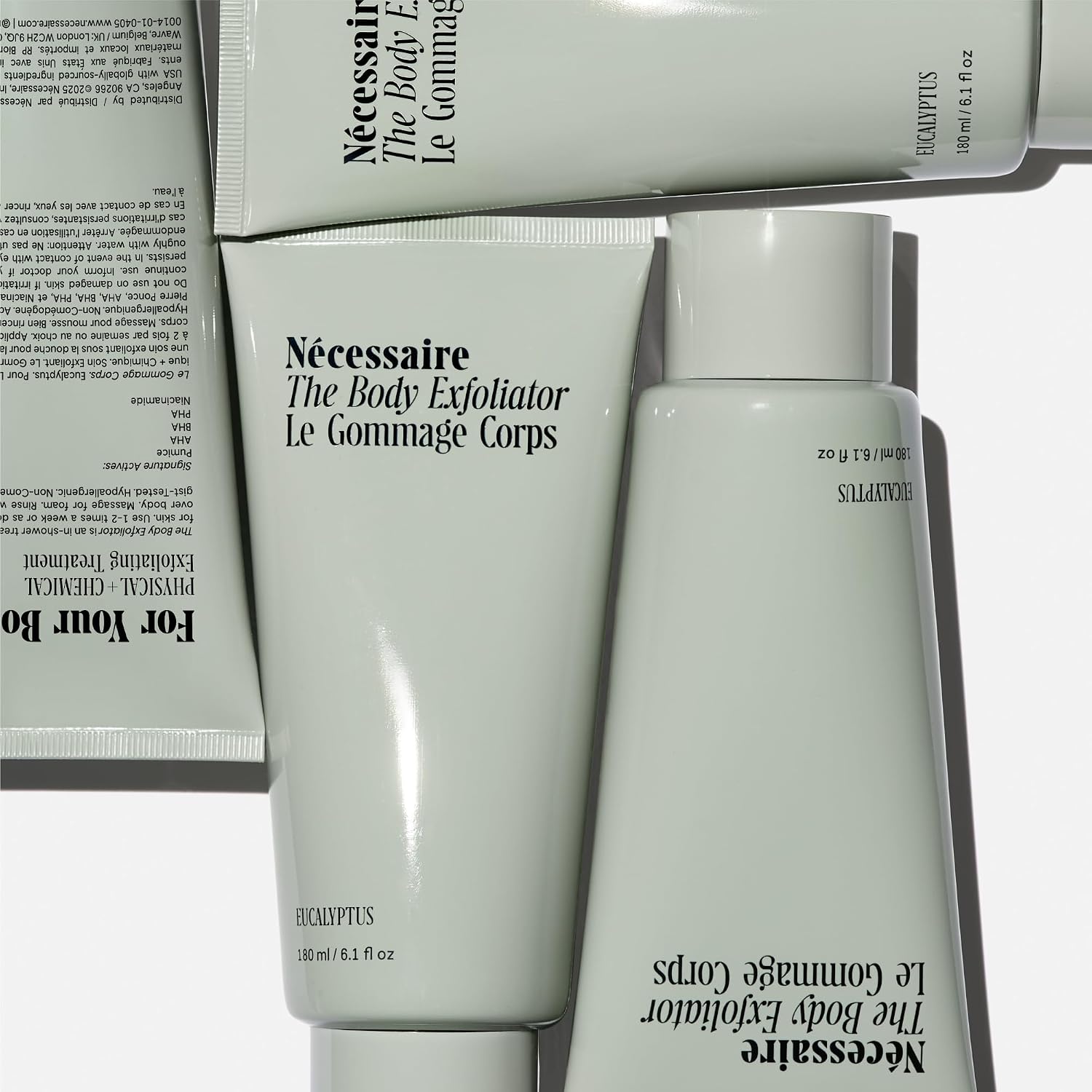 Nécessaire The Body Exfoliator. Eucalyptus. Aha/Bha/Pha. Resurface Skin. Smooth Kp And Rough Patches. Hypoallergenic. Dermatologist-Tested. 180 Ml / 6.1 Fl Oz