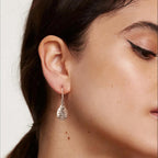 925 Sterling Silver 14K Gold French Style Leverback Earrings, Heart Dangle Drop Earrings for Women Hypoallergenic Jewelry