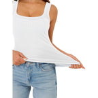 GKBK Womens Tank Tops Scoop Neck Sleeveless Ribbed Tank Summer Basic Thick Strap Slim Fitted Racerback Tops