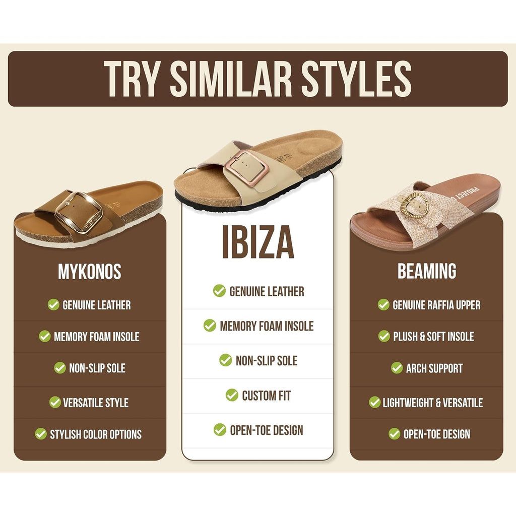 Project Cloud 100% Genuine Leather Sandals Women Dressy Beach Essentials Slides For Women Footwear - Lightweight With Memory Foam Insole Sandals For Women 2026 - Womens Slides