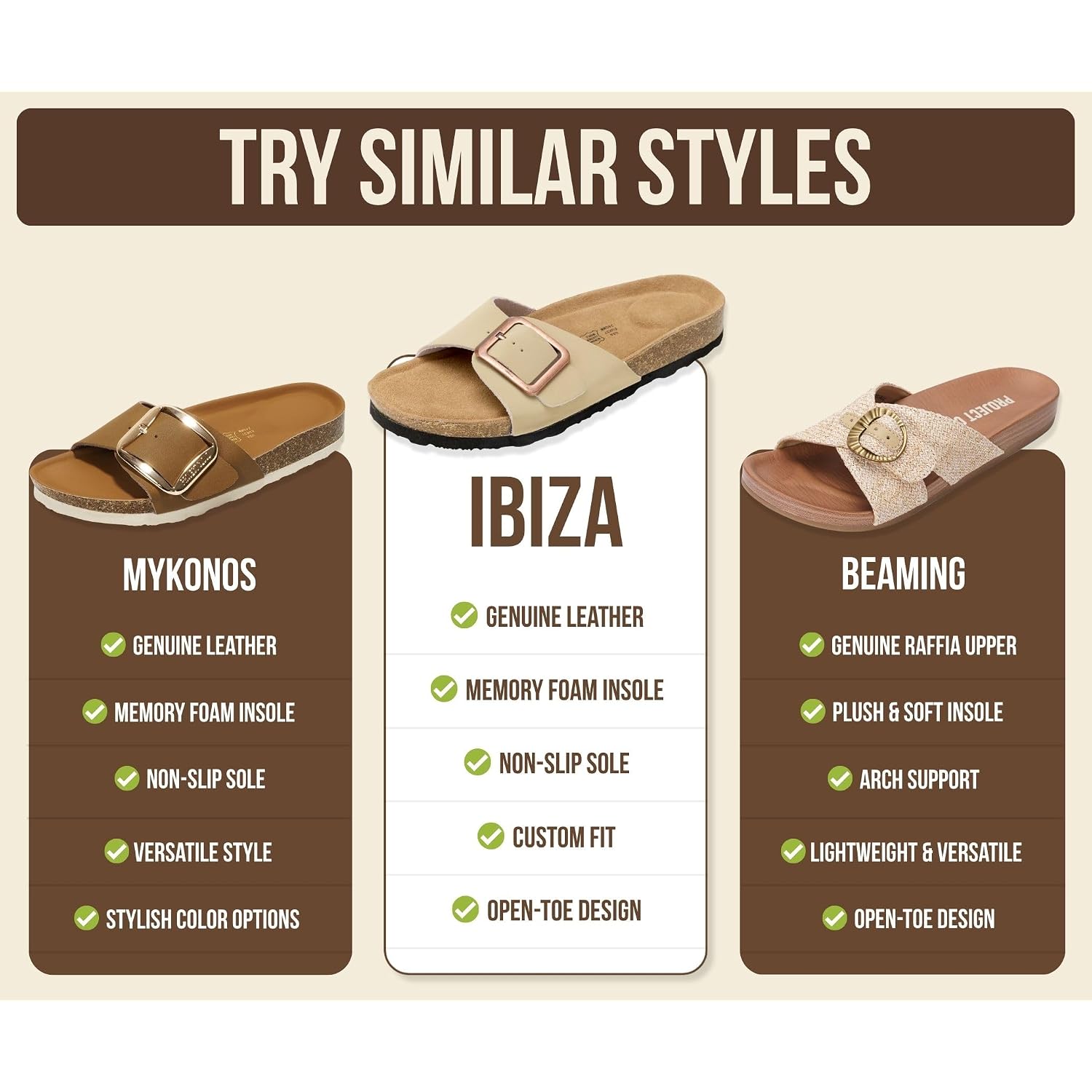 Project Cloud 100% Genuine Leather Sandals Women Dressy Beach Essentials Slides For Women Footwear - Lightweight With Memory Foam Insole Sandals For Women 2026 - Womens Slides