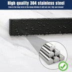 Dmore magnetic knife holder for wall—with 3 hooks, No Drilling 16 Inch black knife magnetic strip, Powerful knife magnet rack, include Adhesive Tape and screws for Knives, Utensils, and Tools