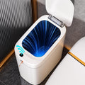 Bathroom Trash Can, Automatic Bagging Garbage Can, 3.5 Gallon Slim Smart Small Plastic Trash Bin, Narrow Motion Sensor Trash Can For Bedroom, Office White
