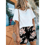 Womens Comfy Drawstring Casual Elastic Waist Pocketed Loose Fit Shorts Plus Size