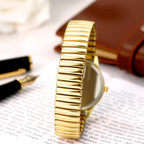 Avaner Women's Stretch Band Watches: Ladies Elastic Strap Gold-Tone Easy Reader Colorful Dial Analog Quartz Bangle Wrist Watch