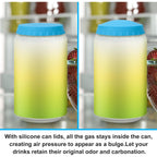 6 Pack Silicone Soda Can Cover Lids, Reusable Soda Can Lids Beer Can Covers Pop Can Covers, BPA Free Silicone Can Cover, Stopper and Protector for Soda, Beer, Beverage, Juice, Coke, Fits Standard Cans