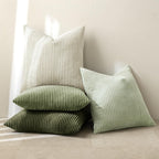 Miulee Decorative Throw Pillow Covers Set Of 4 Summer Light Green Gradient Natural Earthy Modern Classic Soft Corduroy Cushion Covers For Sofa Couch Bed Living Room Spring Home Decor 18X18 Inch