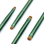 4pcs Matte Green Metal French Nail Brush | Professional French Tip Brush | Nail Clean Up Brush (#10,#12,#14,#16) (Matte Green)