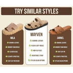 Project Cloud 100% Genuine Leather Sandals For Women Footwear - Stylish Womens Sandals With Plush & Soft Insole - Non-Slip And Water-Resistant Beach Sandals Slides For Women (Mayvy)
