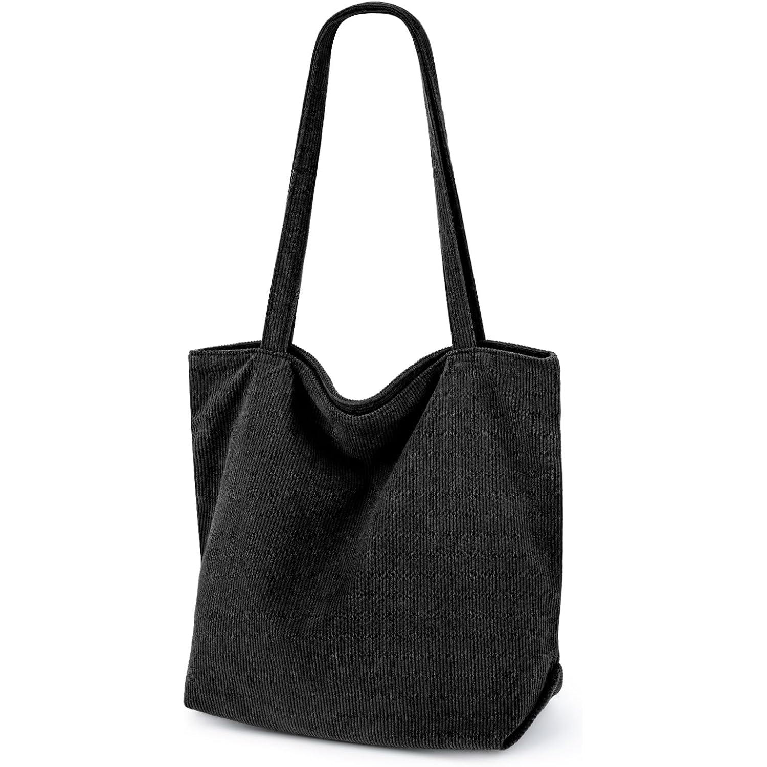 Iioscre Corduroy Tote Bag For Women,Hobo Handbags With Zipper,Large Capacity Casual Shoulder Handbags With Inner Pockets