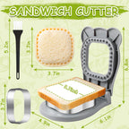 Nifogo Large Uncrustable Sandwich Cutter Maker For Kids | Sandwich Cutter And Sealer, Leak-Proof Seal, Stainless Steel & Pp Plastic, For Children Boys Girls Lunch Breakfast