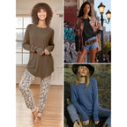 Womens Tunic Tops Long Sleeve Thumb Hole Shirts Fall Sweater Crew Neck Winter Fashion Clothes 2025