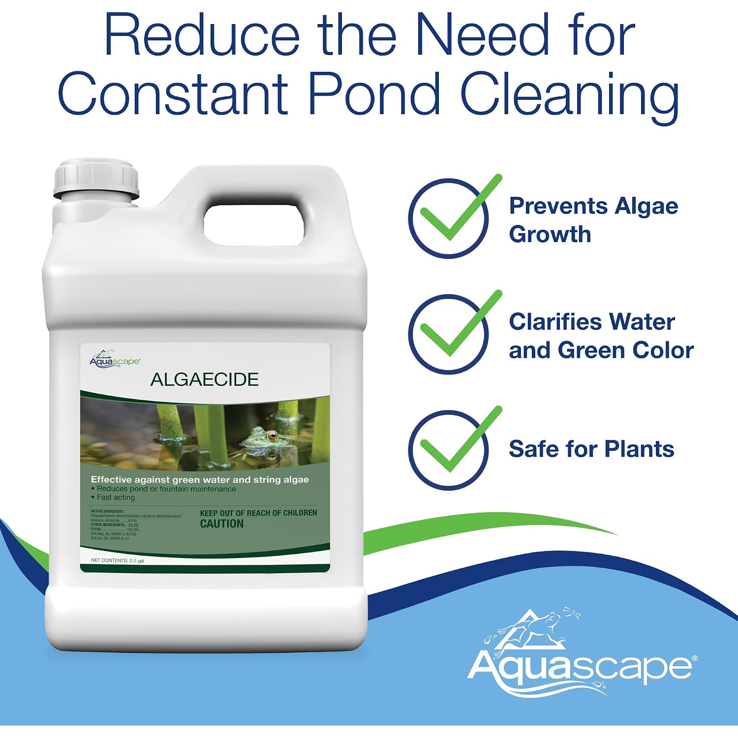 Aquascape Algaecide For Pond, Waterfall, And Water Features, 32-Ounce, 96024