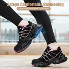 Hogent Steel Toe Shoes For Women Men Wide Non Slip Work Sneakers Indestructible Shoes Lightweight Breathable Construction Sneakers Puncture Proof Ergonomic Design
