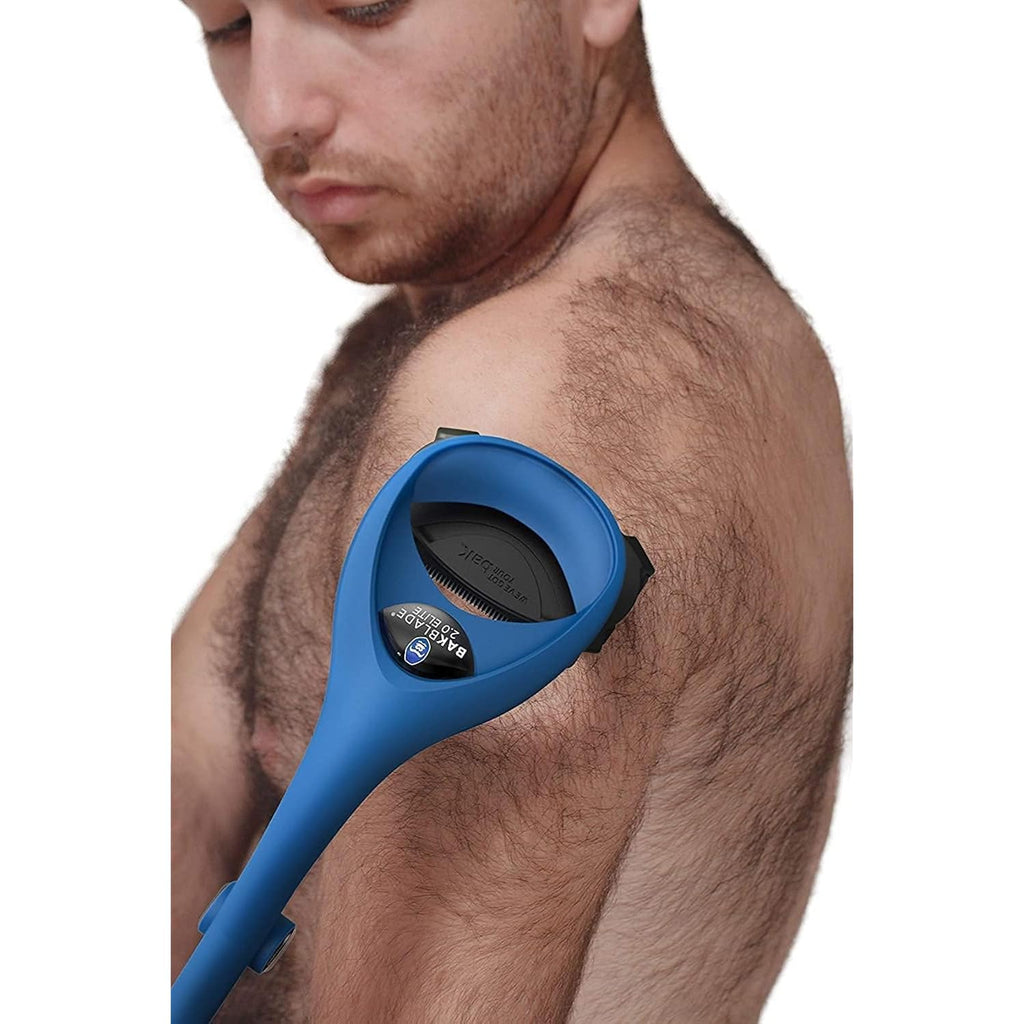 baKblade 2.0 Elite Back Shavers for Men: The DIY Back Hair Shaver for Men with Safety Blade Technology & Ergonomic Handle, Wet or Dry Shaving (Extra Blades Included)