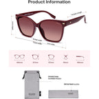 Sojos Trendy Square Oversized Polarized Sunglasses Women Sj2682 | Retro Womens Shade Sj2682