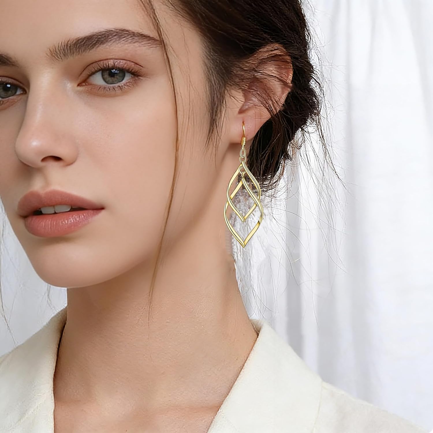Gold Plated Earrings for Women Hypoallergenic Gold Earrings Statement Earrings for Girl Trendy Fashion Gold Jewelry Gifts Above 12 Years Old